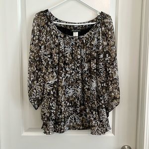 Mandy Evans sheer print blouse size 1x